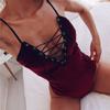 Fornecimento transfronteiriço Europa e Estados Unidos comércio exterior lingerie sexy corda de string animal print sexy body de renda V profundo fábrica vendas diretas
