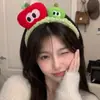 Faixa de cabelo fofa e criativa com rosto engraçado para lavar o rosto coreana, faixa de cabelo de cenoura e peixe salgado de celebridade da internet, faixa de cabelo estilo TikTok para mulheres