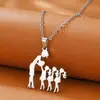 Collar de Acero Inoxidable para el Día de la Madre Transfronterizo para Mamá, Hijo, Hija, Cadena para Clavícula Chapada en Oro de 18 Quilates, Joyería con Forma de Corazón para Padres e Hijos para Mujeres
