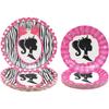 Decoración para fiesta de cumpleaños con temática de Barbie rosa, plato de papel para niña, plato de papel desechable de Barbie