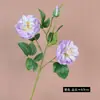 Flores Artificiais Avançadas de Rosa Hidratante Falsa com 3 Cabeças Decoração de Casamento Adereços para Fotografia Arranjo de Flores DIY