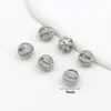 Cuentas de calabaza de oro real de 18 quilates que conservan el color, microincrustadas con circonita, bola hueca, cuentas de sandía, accesorios de espaciador de bola de diamante para joyería DIY C45