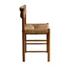 Silla de comedor de madera maciza y ratán, silla de ocio, estilo de mediados de siglo, adecuada para uso doméstico, con respaldo, silla de ratán de cuerda de cáñamo para interiores, silla de ratán puro natural