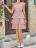 Vestido de Capas Hecho a Medida de Fábrica para Niños, Vestido de Sol de Lunares Adecuado para Edades de 6 a 15, Perfecto para el Día del Niño