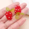 Colgante de Fruta Hecho a Mano Cereza Maíz Uva Frambuesa Amuletos DIY Cadena para Teléfono Llavero Accesorios Adornos Tejidos
