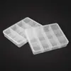 Caixa Plástica Transparente Fixa de Tamanho Médio com 12 Compartimentos para Miçangas de Nail Art, Equipamentos de Pesca e Armazenamento DIY com Tampa