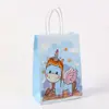 Estoque Disponível Bolsa de Papel Kraft Impressa para Festa de Aniversário e Feriado Estoque Disponível Atacado Série de Desenhos Animados Sacola de Presente Presente