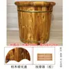 Tina carbonizada de madera de cedro para baño de pies, cuenca para remojar los pies, cubo de madera para adultos, cuenca para pies doméstica de madera maciza engrosada con tapa