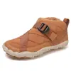 Botas de nieve de ajuste ancho para pareja, impermeables, cálidas, de caña alta, zapatos de algodón para exteriores, puntera ancha para hombre, zapatos de invierno con forro de felpa, zapatos de senderismo para mujer