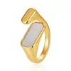 Anel Cruz de Aço Inoxidável para Mulheres com Design Aberto, Anel Versátil Criativo, Atacado de Joias 18K, Design de Nicho Colmeia