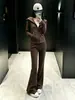 Conjunto Deportivo Casual Dulce y Suave para Mujer Otoño/Invierno 2026, Elegante y Rejuvenecedor, Conjunto de Dos Piezas con Chaqueta Rosa y Pantalones de Pierna Ancha