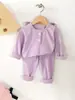 Pijamas de manga larga para niños y niñas para otoño e invierno, ropa interior térmica para bebé, tops y pantalones de otoño al por mayor, conjunto de ropa interior térmica para niños