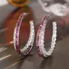 Pendientes Cao Shi Estilo Europeo y Americano de Lujo Ligero Transfronterizos con Diseño Único, Pendientes de Aro Grandes Exagerados en Forma de C de Personalidad con Circonita
