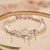 Nova Pulseira de Amethyst Sintético, Nova Pulseira de Cristal Branco Pérola para Mulheres, Elegante, Fashion e Presente de Alto Padrão