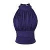 Camiseta Básica Sexy Ajustada Sin Espalda Sin Mangas Estilo Pura Pasión para Mujer con Almohadillas en el Pecho Chaleco con Espalda Descubierta y Atado Superior Interior