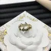 Anillo Ajustable Dior/Dior Best-Seller Transfronterizo Letra Cd para Mujer, Anillo Abierto de Latón Vintage Abeja Lujo Ligero Europeo y Americano