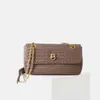 Bolso Nuevo Tejido con Cadena de Piel de Vaca Bolso de Mano Horizontal de Moda Bolso Pequeño Cruzado de Cuero Genuino Hebilla de Cierre de Bolso Bolso para Mujer
