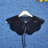 Novidade em Estoque Gola Branca Feminina Removível com Gravata Borboleta, Gola Xale, Roupas Florais, Camisa, Saia, Colete Versátil