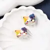 Gato de Dibujos Animados Lindo Cuentas Sueltas de Agujero Recto DIY Cadena para Teléfono Llavero Accesorios Acrílicos Cuentas Adecuadas para Decoración de Bolígrafos