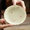 Bandeja de Cerâmica Vermelha para Bule de Chá para Uso Doméstico, Porta-Copos de Alta Qualidade, Acessório para Conjunto de Chá Kung Fu, Bandeja de Armazenamento, Prato de Frutas