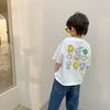 Roupas infantis Camiseta de manga curta masculina e feminina Algodão absorvente de suor Respirável INs Verão Novo Bebê Infantil Top de meia manga