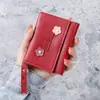 Billetera Corta Explosiva para Mujer, Delgada, Plegable en Tres, Multifunción, Pequeña, Corazón de Niña, Moda, Mini Billetera, Portatarjetas Uno