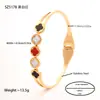 E-commerce Transfronteiriço Pulseira de Mão Aço Titânio Pulseira de Concha Preta Pulseira da Sorte Trevo de Quatro Folhas Pulseira Versátil de Aço Inoxidável Atacado
