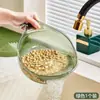 Herramienta para Lavar Arroz Fregadero de Cocina Colador para Lavar Arroz Cesta Doméstica para Lavar Arroz con Asa Recipiente para Lavar Frutas Cesta Coladora para Lavar Verduras
