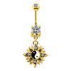 Gaibei Europa y Estados Unidos anillo de ombligo de sol transfronterizo anillo de ombligo de girasol hebilla de ombligo clip de ombligo anillo de ombligo de acero inoxidable en stock