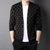 Cardigan de Tricô Jacquard Outono Novo Masculino Douyin Negócios Juventude Cardigan Jaqueta Tricotada Masculina Atacado