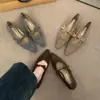 2026 Novos Sapatos Rasos Femininos Bico Fino com Laço Estilo Francês Inspirados em Chanel, Sapatos de Fada Gentis e Versáteis