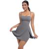 Vestido esportivo fitness anti-corrida com bojo leve e tipoia nua respirável com costas lindas vestido de tênis para ioga