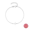 Pulsera de Plata de Ley S925 con Cruz para Mujer, Estilo Ins, Accesorio de Plata Simple y Versátil, Joyería, Pulsera, Estilo Ins, Transfronterizo