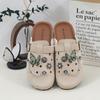 2025 Nuevo Estilo Cadena Mariposa Negra Ropa Exterior Slip-On Planos Dulces y Frescos Zapatos de Media Punta para Dedo del Pie Zapatos Birkenstock para Mujer Zapatos de Mujer