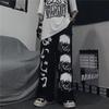 Calças Harajuku High Street Masculinas Marca Trendy Ins Combinação Total Retas Soltas Estampa de Desenho Animado Secundária Calças Casuais de Casal para o Verão