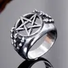 Joyería para Exportación al por Mayor Anillo de Garra para Hombre Audaz Estilo Retro Europeo y Americano Anillo de Estrella de Cinco Puntas de Acero Inoxidable