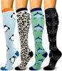 4 pares de calcetines deportivos de presión transfronterizos para mujer, calcetines de pantorrilla para saltar la cuerda, calcetines elásticos de compresión, venta al por mayor
