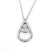 Novo Colar Oval Vazado Cravejado com Diamantes Estilo Coreano Ins-Fashion Tendência para Mulheres, Corrente de Clavícula de Aço Titânio de Alto Padrão Nicho