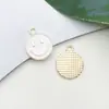 1 Pingente Branco com Gotejamento de Óleo, Pingente Pequeno para Pulseira e Colar, Acessório de Chaveiro DIY Feito à Mão Venda por Atacado