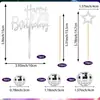 Bestseller transfronterizo: Decoración de pastel disco morado con caja de música, decoración de fiesta de cumpleaños temática de pastel para niñas