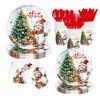 Nuevo Muñeco de Nieve Navideño Árbol de Navidad Regalo Plato de Papel Desechable Accesorios de Fiesta Vajilla Desechable Set de Fiesta