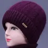 Gorro de Lana Cálido de Invierno con Felpa para Madres de Mediana Edad y Mayores, Gorro de Punto para Señoras Mayores con Protección Auditiva para el Frío al Aire Libre