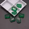 Piedra de Cristal de Vidrio Empalmado Rectangular Esmeralda Gema Cabujón Piedra Suelta con Inclusiones tipo Algodón Joyería de Piedras Preciosas Accesorio de Incrustación Piedra