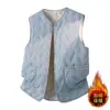 Chaleco de Algodón Forrado de Polar para Hombres y Mujeres, Engrosado para Otoño e Invierno, Capa Interior Cálida, Chaqueta de Algodón Versátil sin Mangas