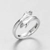 Anel de Abraço de Amor Simples e Doce Feminino Estilo Coreano Personalizado Design de Nicho Mãos Abraçando Anel de Casal Anel Aberto