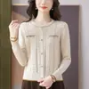 2026 Estilo Coreano Moda Nueva Llegada Prendas de Punto Elegante Top Reductor de Edad Capa Base Moda Suelto Suéter de Cuello Redondo Mujer
