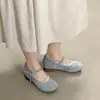 Sapatos Mary Jane de salto baixo estilo francês para mulheres, nova coleção primavera-verão 2026, adequados para combinar com vestidos, sapatos de festa, sapatos de couro Lolita de corte baixo