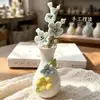 Flores de Cerâmica Jingdezhen Alta Temperatura Feitas à Mão Flores de Simulação Flores Preservadas Ornamentos Decorativos Vasos Buquês Presentes de Dia das Mães