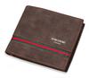 Cartera corta Hengsheng para hombre, horizontal, para licencia de conducir, estilo retro europeo y americano, de cuero esmerilado, para jóvenes, suave, de fábrica.