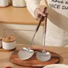 Pala para Champiñones de Acero Inoxidable Hogareña Cocina Pala Cuchara para Saltear Mango Largo Pala Engrosada Cuchara para Saltear